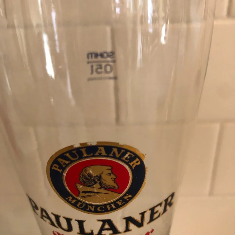 Vintage 24 Ounce Paulaner Beer Glass